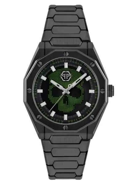 Philipp-Plein-Deluxe-siyah-iddiali-erkek-kol-saati Philipp Plein Plein Deluxe Siyah IP kaplama Skull motifli erkek saati